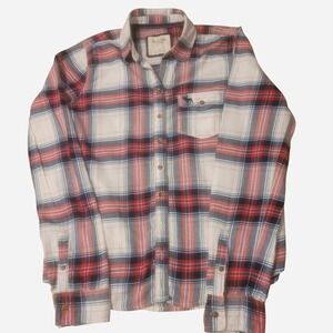 Abercrombie & Fitch classic red and white flannel shirt